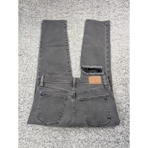 Madewell Jeans Women 26 Gray The GirlJean High Rise Distressed Stretch Casual